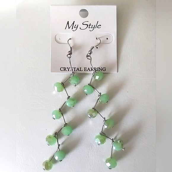 New Beaded Zig Zag Dangle Earrings - Picture 10 of 16